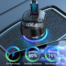 Load image into Gallery viewer, PD 30W Car Charger With Ambient Light Bluetooth Player With USB Flash Disk Reading Function FM Transmitter