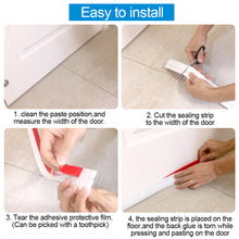 Load image into Gallery viewer, 1M Waterproof Seal Strip Windbreak Stopper Door Bottom Guard Door Draft Excluder Strip Self Adhesive Tape Bottom Strip