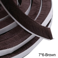 Load image into Gallery viewer, 10M Brush Strip Self Adhesive Door Window Weather Stripping Sliding Wardrobe Door Sound Insulation Dust Sealing Strip