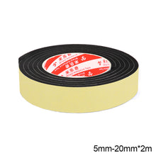 Load image into Gallery viewer, 2M EVA Black Foam Sponge Rubber Strip Tape Strong Adhesive Anti-collision Waterproof Window Door Seal Strip Weather Stripping