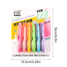 Load image into Gallery viewer, 6Pcs/72M Large Capacity Practical Creative Correction Tape Correction Tape White Sticker Study for Students Office Supplies