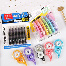 Load image into Gallery viewer, 6Pcs/72M Large Capacity Practical Creative Correction Tape Correction Tape White Sticker Study for Students Office Supplies