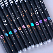 Load image into Gallery viewer, 12 Constellations Erasable Gel Pen Set School Supplies Black Blue Red Ink Color 0.5mm Ballpoint Pen Writing Tool School Office Stationery
