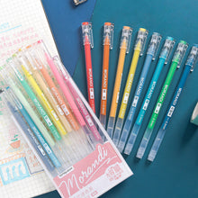 Load image into Gallery viewer, 9Pcs/box Morandi Color Gel Pens Set 0.5mm Handwriting Ink Pen Students School Supplies Stationery