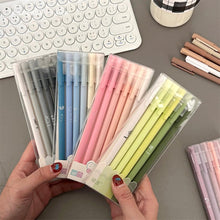 Load image into Gallery viewer, 6PCS/Box Cute Morandi Color Gel Pen 0.5mm Black Pen Creative Press Office Gift School Supplies Stationery Kawaii Pens