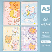 Load image into Gallery viewer, 120 Pages A5 Coil Spiral Notebook Journals Cartoon Diary Weekly Planner Book School Office Stationery