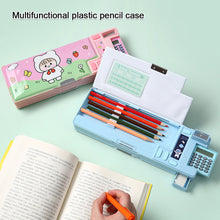 Load image into Gallery viewer, Multifunctional Cartoon Pencil Box Stationery Storage Box with Calculator Pencil Sharpener Class Schedule Card Name Stickers School Supplies Children Gift