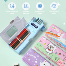 Load image into Gallery viewer, Multifunctional Cartoon Pencil Box Stationery Storage Box with Calculator Pencil Sharpener Class Schedule Card Name Stickers School Supplies Children Gift