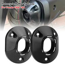 Load image into Gallery viewer, Motorcycle Muffler Tip Cover Glossy Carbon Fiber Black Exhaust Tip Garnish Accessories For Honda Click 160 ABS