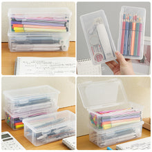 Load image into Gallery viewer, Large Capacity Plastic Pencil Case Lightweight Pencil Box Pen Storage Students School Stationery Supplies