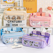 Load image into Gallery viewer, Large Capacity Fashion Weaving Pencil Bag Cloth Cosmetic Storage Bag Retro Student Stationery School Supplies