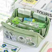 Load image into Gallery viewer, Large Capacity Fashion Weaving Pencil Bag Cloth Cosmetic Storage Bag Retro Student Stationery School Supplies