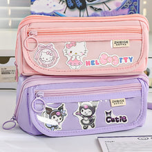 Load image into Gallery viewer, Large Capacity Fashion Weaving Pencil Bag Cloth Cosmetic Storage Bag Retro Student Stationery School Supplies