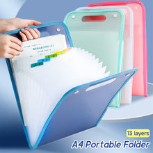 Load image into Gallery viewer, A4 Multi-Layers Folder Dutton File Bag File Bag Floral 13 Cells Organ Bag Large Capacity Korean Simple Office Stationery