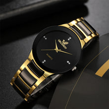 Load image into Gallery viewer, 2024 Men Watches Fashion Stainless Steel Quartz Watch Luxury Black Gold Dial Wristwatch Exquisite New Arrived Business Clock