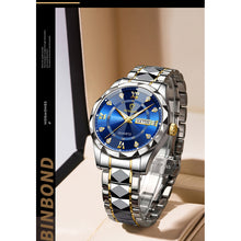 Load image into Gallery viewer, BINBOND Men Watch Top Brand Quartz Wristwatches Waterproof Week Date Clock Mens Luxury Stainless Steel Fashion Business Watches