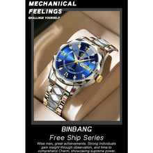 Load image into Gallery viewer, BINBOND Men Watch Top Brand Quartz Wristwatches Waterproof Week Date Clock Mens Luxury Stainless Steel Fashion Business Watches