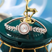 Load image into Gallery viewer, 2024 Luxury Leaf Watch Bracelet Women Diamond Quartz Wristwatch Luxury Fashion Small Dial Popular Elegant Female Clock