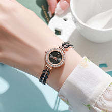 Load image into Gallery viewer, 2024 Luxury Leaf Watch Bracelet Women Diamond Quartz Wristwatch Luxury Fashion Small Dial Popular Elegant Female Clock