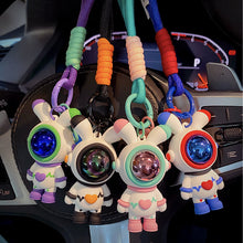 Load image into Gallery viewer, Car Key Chain Pendant Cartoon Space Rabbit Heart Pendant Keychain Delicate Simple Key Chain for Girls Couple Bag Gifts