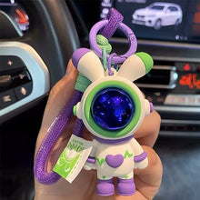 Load image into Gallery viewer, Car Key Chain Pendant Cartoon Space Rabbit Heart Pendant Keychain Delicate Simple Key Chain for Girls Couple Bag Gifts