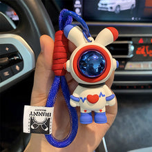 Load image into Gallery viewer, Car Key Chain Pendant Cartoon Space Rabbit Heart Pendant Keychain Delicate Simple Key Chain for Girls Couple Bag Gifts