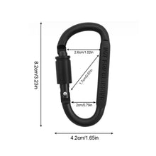 Load image into Gallery viewer, 5PCS Multi-Functional Aluminum Alloy Flat D-Type Mountaineering Buckle With Lock Hook EDC Outdoor Camping Hiking Backpack Quick Hanging Buckle