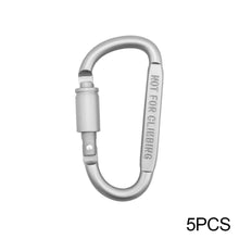 Load image into Gallery viewer, 5PCS Multi-Functional Aluminum Alloy Flat D-Type Mountaineering Buckle With Lock Hook EDC Outdoor Camping Hiking Backpack Quick Hanging Buckle