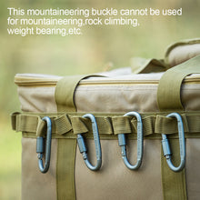 Load image into Gallery viewer, 5PCS Multi-Functional Aluminum Alloy Flat D-Type Mountaineering Buckle With Lock Hook EDC Outdoor Camping Hiking Backpack Quick Hanging Buckle