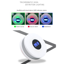 Load image into Gallery viewer, Poisoning Smoke & Carbon Monoxide Detector Combination Smoke CO Sensor Alarm with 3 Color LED Indicator Built in Siren Alert