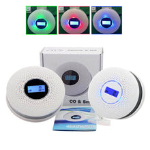 Load image into Gallery viewer, Poisoning Smoke & Carbon Monoxide Detector Combination Smoke CO Sensor Alarm with 3 Color LED Indicator Built in Siren Alert