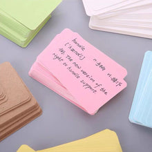 Load image into Gallery viewer, 100pcs/box Kraft Paper Card Color Blank Business Card Message Thank You Card Writing Card Label Bookmark Learning Card