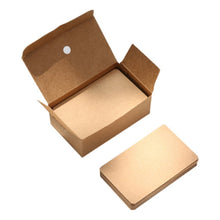 Load image into Gallery viewer, 100pcs/box Kraft Paper Card Color Blank Business Card Message Thank You Card Writing Card Label Bookmark Learning Card