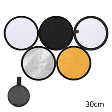 Load image into Gallery viewer, Reflector 5in1 2in1 30CM 60CM 80CM 110CM Silver White Gold Portable Collapsible Soft Light Round Photography for Studio