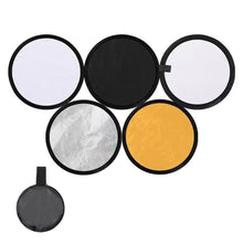 Load image into Gallery viewer, Reflector 5in1 2in1 30CM 60CM 80CM 110CM Silver White Gold Portable Collapsible Soft Light Round Photography for Studio