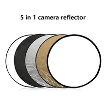 Load image into Gallery viewer, Reflector 5in1 2in1 30CM 60CM 80CM 110CM Silver White Gold Portable Collapsible Soft Light Round Photography for Studio