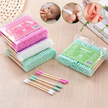 Load image into Gallery viewer, 100pcs Pack Double Head Cotton Swab Women Makeup Cotton Buds Tip For Medical Wood Sticks Nose Ears Cleaning Health Care Tools