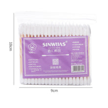 Load image into Gallery viewer, 100pcs Pack Double Head Cotton Swab Women Makeup Cotton Buds Tip For Medical Wood Sticks Nose Ears Cleaning Health Care Tools