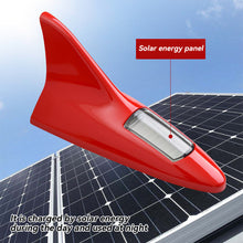 Load image into Gallery viewer, Car Solar Energy Shark Fin Antenna LED Warning Tail Lights 8 LED Auto Roof Decorative Anti-Tailing Flash Strobe Light