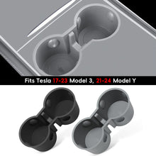 Load image into Gallery viewer, Car Interior Center Console TPE Water Cup Holder Insert with Car Key Card Slot For Tesla Model Y 2021 2022 2023 2024 Model 3 2017-0223