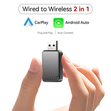 Load image into Gallery viewer, Universal 2 in 1 Wireless CarPlay Adapter Wireless Android Auto Adapter for Audi Mercedes Mazda Subaru Citroen Kia