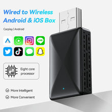 Load image into Gallery viewer, Car Android Auto Wireless Carplay Wired To Wireless Adapter Smart Dongle Carplay Ai Box Adapter For lPhone Plug And Play