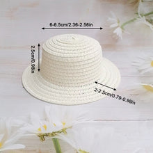 Load image into Gallery viewer, Cute Straw Hat BJD Straw Hat Pet Hat Cotton Baby Hat Mini Hat Doll Hat Toy Hat Small Hat