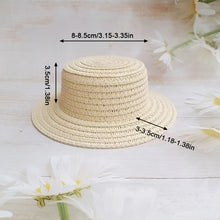 Load image into Gallery viewer, Cute Straw Hat BJD Straw Hat Pet Hat Cotton Baby Hat Mini Hat Doll Hat Toy Hat Small Hat