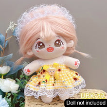 Load image into Gallery viewer, 20CM Cotton Doll Rompers Cartoon Plush Doll Replacement Outfit Lolita Dress Playing House Accessories Mini Clothes