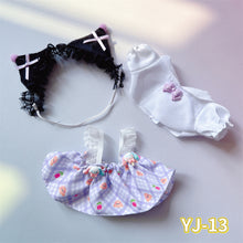 Load image into Gallery viewer, 20CM Cotton Doll Rompers Cartoon Plush Doll Replacement Outfit Lolita Dress Playing House Accessories Mini Clothes