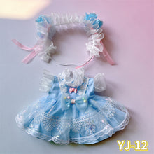 Load image into Gallery viewer, 20CM Cotton Doll Rompers Cartoon Plush Doll Replacement Outfit Lolita Dress Playing House Accessories Mini Clothes