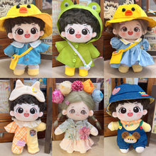 Load image into Gallery viewer, 20CM Cotton Doll Overalls Cartoon Plush Doll Replacement Outfit Playing House Accessories Mini Clothes
