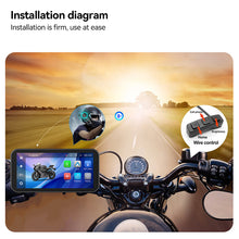 Load image into Gallery viewer, 6.25 inch Wireless Carplay Android Auto Motorcycle GPS Navigation IP67 Waterproof DVR Drive Recorder Moto Monitor WIFI