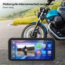 Load image into Gallery viewer, 6.25 inch Wireless Carplay Android Auto Motorcycle GPS Navigation IP67 Waterproof DVR Drive Recorder Moto Monitor WIFI